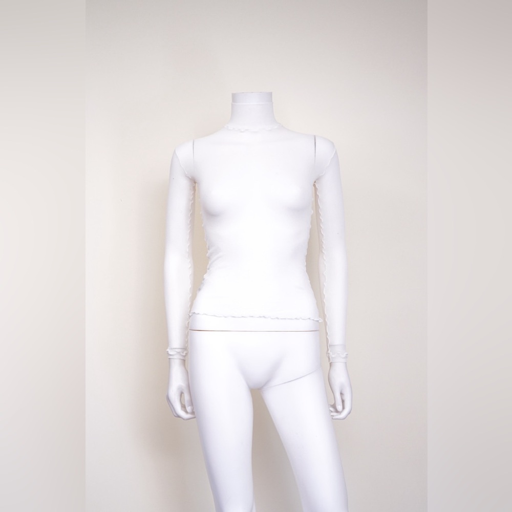 Randolph Duke Sheer Mesh White Turtleneck
